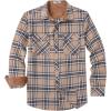 imageCOOFANDY Mens Fall Plaid Button Down Shirt Long Sleeve Casual Cowboy Work Shirts Lightweight Flannel Shirts Two PocketPlaidkhaki