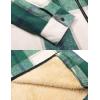 imageCOOFANDY Mens Flannel Fleece Jacket Sherpa Lined Shirt Jacket Plaid Zip Up Hoodie Soft Warm Coat with HoodCgreen Block