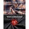 imageCOOFANDY Mens Flannel Shirt Jacket Cotton Quilted Lined Plaid Shirt Long Sleeve Button Down Hoodie JacketsOrange Navy Plaid