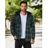 imageCOOFANDY Mens Flannel Shirt Jacket Warm Quilted Lined Hooded Long Sleeve Plaid Shirt JacketsBlack  Green Plaid