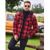 imageCOOFANDY Mens Flannel Shirt Jacket Warm Quilted Lined Hooded Long Sleeve Plaid Shirt JacketsBlack  Red Plaid