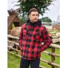 imageCOOFANDY Mens Flannel Shirt Jacket Warm Quilted Lined Hooded Long Sleeve Plaid Shirt JacketsBlack  Red Plaid