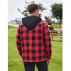 imageCOOFANDY Mens Flannel Shirt Jacket Warm Quilted Lined Hooded Long Sleeve Plaid Shirt JacketsBlack  Red Plaid