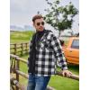 imageCOOFANDY Mens Flannel Shirt Jacket Warm Quilted Lined Hooded Long Sleeve Plaid Shirt JacketsBlack  White Plaid