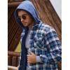imageCOOFANDY Mens Flannel Shirt Jacket Warm Quilted Lined Hooded Long Sleeve Plaid Shirt JacketsBlue Plaid