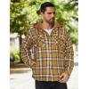 imageCOOFANDY Mens Flannel Shirt Jacket Warm Quilted Lined Hooded Long Sleeve Plaid Shirt JacketsLight Brown Plaid