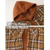 imageCOOFANDY Mens Flannel Shirt Jacket Warm Quilted Lined Hooded Long Sleeve Plaid Shirt JacketsLight Brown Plaid