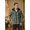 imageCOOFANDY Mens Flannel Shirt Jacket Warm Quilted Lined Hooded Long Sleeve Plaid Shirt JacketsNavy  Army Green Plaid