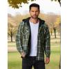 imageCOOFANDY Mens Flannel Shirt Jacket Warm Quilted Lined Hooded Long Sleeve Plaid Shirt JacketsNavy  Army Green Plaid