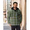 imageCOOFANDY Mens Flannel Shirt Jacket Warm Quilted Lined Hooded Long Sleeve Plaid Shirt JacketsNavy  Army Green Plaid