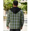imageCOOFANDY Mens Flannel Shirt Jacket Warm Quilted Lined Hooded Long Sleeve Plaid Shirt JacketsNavy  Army Green Plaid