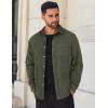 imageCOOFANDY Mens Flannel Shirts Long Sleeve Lightweight Plaid Shirt Casual Button Down Shirts JacketArmy Green