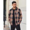imageCOOFANDY Mens Flannel Shirts Long Sleeve Lightweight Plaid Shirt Casual Button Down Shirts JacketBlack Orange