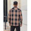 imageCOOFANDY Mens Flannel Shirts Long Sleeve Lightweight Plaid Shirt Casual Button Down Shirts JacketBlack Orange