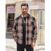 imageCOOFANDY Mens Flannel Shirts Long Sleeve Lightweight Plaid Shirt Casual Button Down Shirts JacketBlack Orange