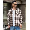 imageCOOFANDY Mens Flannel Shirts Long Sleeve Lightweight Plaid Shirt Casual Button Down Shirts JacketBrown