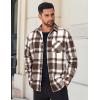 imageCOOFANDY Mens Flannel Shirts Long Sleeve Lightweight Plaid Shirt Casual Button Down Shirts JacketBrown