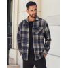 imageCOOFANDY Mens Flannel Shirts Long Sleeve Lightweight Plaid Shirt Casual Button Down Shirts JacketDark Blue