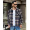 imageCOOFANDY Mens Flannel Shirts Long Sleeve Lightweight Plaid Shirt Casual Button Down Shirts JacketDark Blue