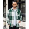 imageCOOFANDY Mens Flannel Shirts Long Sleeve Lightweight Plaid Shirt Casual Button Down Shirts JacketGreen