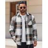 imageCOOFANDY Mens Flannel Shirts Long Sleeve Lightweight Plaid Shirt Casual Button Down Shirts JacketGrey