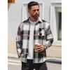 imageCOOFANDY Mens Flannel Shirts Long Sleeve Lightweight Plaid Shirt Casual Button Down Shirts JacketGrey
