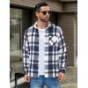 imageCOOFANDY Mens Flannel Shirts Long Sleeve Lightweight Plaid Shirt Casual Button Down Shirts JacketLight Blue