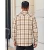 imageCOOFANDY Mens Flannel Shirts Long Sleeve Lightweight Plaid Shirt Casual Button Down Shirts JacketLight Brown