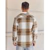 imageCOOFANDY Mens Flannel Shirts Long Sleeve Lightweight Plaid Shirt Casual Button Down Shirts JacketLight Khaki