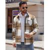 imageCOOFANDY Mens Flannel Shirts Long Sleeve Lightweight Plaid Shirt Casual Button Down Shirts JacketLight Khaki