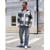 imageCOOFANDY Mens Flannel Shirts Long Sleeve Lightweight Plaid Shirt Casual Button Down Shirts JacketNavy Blue