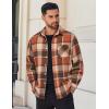 imageCOOFANDY Mens Flannel Shirts Long Sleeve Lightweight Plaid Shirt Casual Button Down Shirts JacketOrange Red