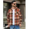 imageCOOFANDY Mens Flannel Shirts Long Sleeve Lightweight Plaid Shirt Casual Button Down Shirts JacketOrange Red