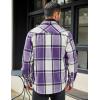 imageCOOFANDY Mens Flannel Shirts Long Sleeve Lightweight Plaid Shirt Casual Button Down Shirts JacketPurple
