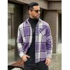 imageCOOFANDY Mens Flannel Shirts Long Sleeve Lightweight Plaid Shirt Casual Button Down Shirts JacketPurple