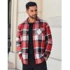 imageCOOFANDY Mens Flannel Shirts Long Sleeve Lightweight Plaid Shirt Casual Button Down Shirts JacketRed