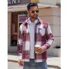 imageCOOFANDY Mens Flannel Shirts Long Sleeve Lightweight Plaid Shirt Casual Button Down Shirts JacketRed White