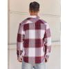 imageCOOFANDY Mens Flannel Shirts Long Sleeve Lightweight Plaid Shirt Casual Button Down Shirts JacketRed White