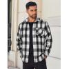 imageCOOFANDY Mens Flannel Shirts Long Sleeve Lightweight Plaid Shirt Casual Button Down Shirts JacketWhite Black