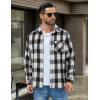 imageCOOFANDY Mens Flannel Shirts Long Sleeve Lightweight Plaid Shirt Casual Button Down Shirts JacketWhite Black