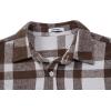 imageCOOFANDY Mens Flannel Shirts Long Sleeve Plaid Shirt Jacket Button Down Shirt with PocketsBrown  White