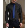 imageCOOFANDY Mens Formal Dress Shirt Hidden Button Front Wrinkle Free Shirt Regular Fit Stretch Business Casual ShirtsBlack