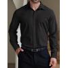 imageCOOFANDY Mens Formal Dress Shirt Hidden Button Front Wrinkle Free Shirt Regular Fit Stretch Business Casual ShirtsBlack