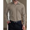 imageCOOFANDY Mens Formal Dress Shirt Hidden Button Front Wrinkle Free Shirt Regular Fit Stretch Business Casual ShirtsKhaki