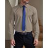 imageCOOFANDY Mens Formal Dress Shirt Hidden Button Front Wrinkle Free Shirt Regular Fit Stretch Business Casual ShirtsKhaki