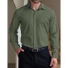 imageCOOFANDY Mens Formal Dress Shirt Hidden Button Front Wrinkle Free Shirt Regular Fit Stretch Business Casual ShirtsOlive Green