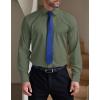 imageCOOFANDY Mens Formal Dress Shirt Hidden Button Front Wrinkle Free Shirt Regular Fit Stretch Business Casual ShirtsOlive Green
