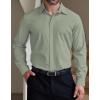 imageCOOFANDY Mens Formal Dress Shirt Hidden Button Front Wrinkle Free Shirt Regular Fit Stretch Business Casual ShirtsSage Green