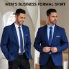 imageCOOFANDY Mens Formal Dress Shirt Hidden Button Front Wrinkle Free Shirt Regular Fit Stretch Business Casual ShirtsWhite