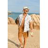 imageCOOFANDY Mens Hawaiian 2 Piece Outfits Summer Beach Matching Set Short Sleeve Floral Shirts and ShortsIsland Sailboat Orange